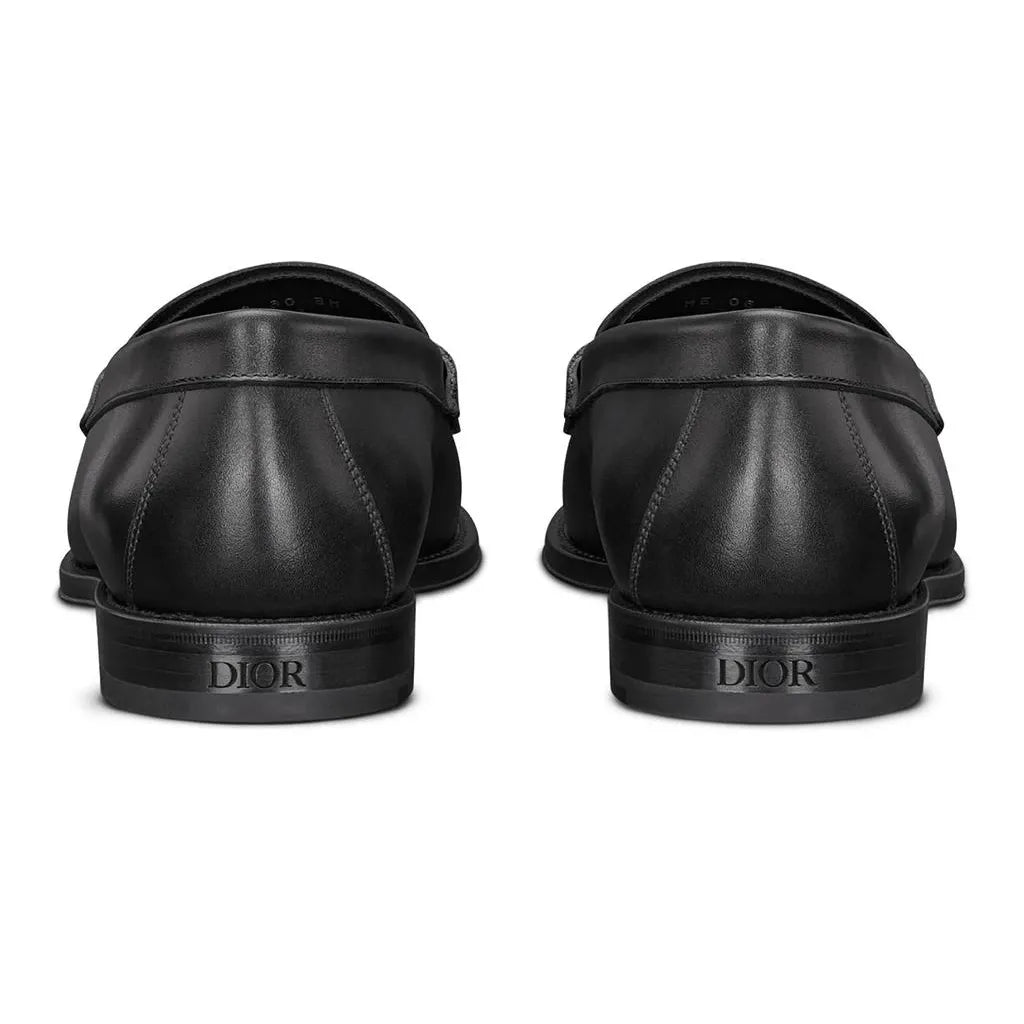 Dior Granville Mocassins en Cuir de Veau Lisse Noir