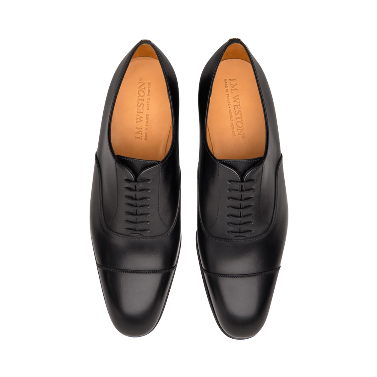 J.M. Weston Savile Richelieus en Cuir de Veau Box Noir