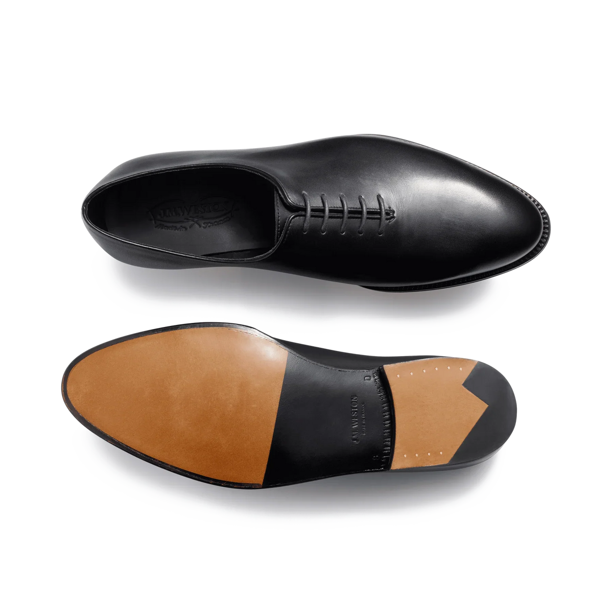 J.M. Weston Fusain Richelieus en Cuir de Veau Box Noir