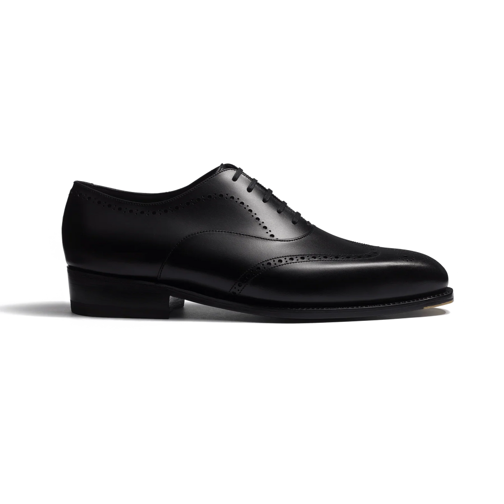 J.M. Weston Fusain Richelieus Perforés en Cuir de Veau Box Noir