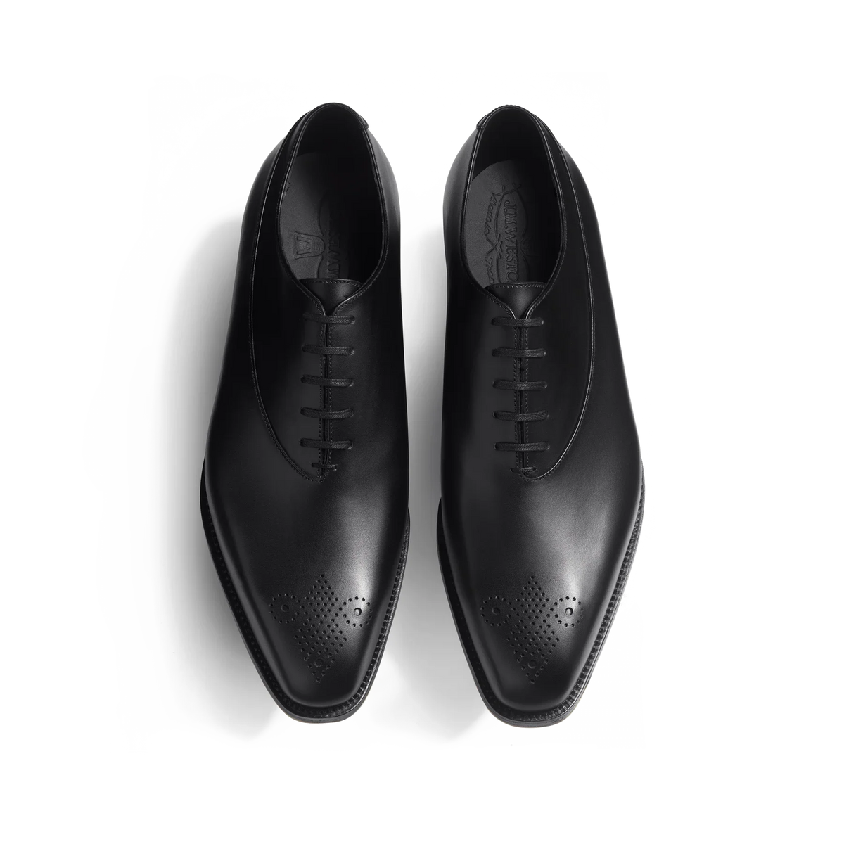 J.M. Weston Asymétrique Fusain Richelieus en Cuir de Veau Noir
