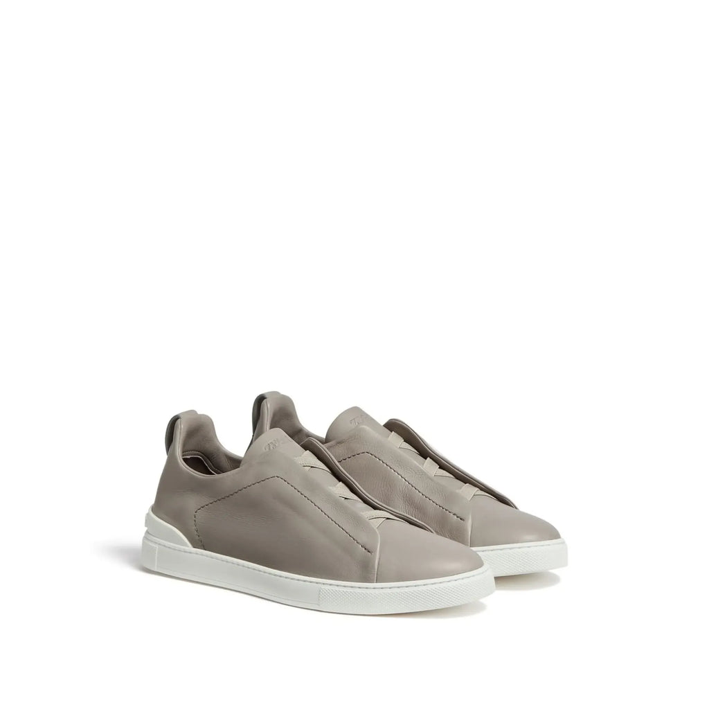 Zegna Triple Stitch SECONDSKIN Espadrilles en Cuir Gris