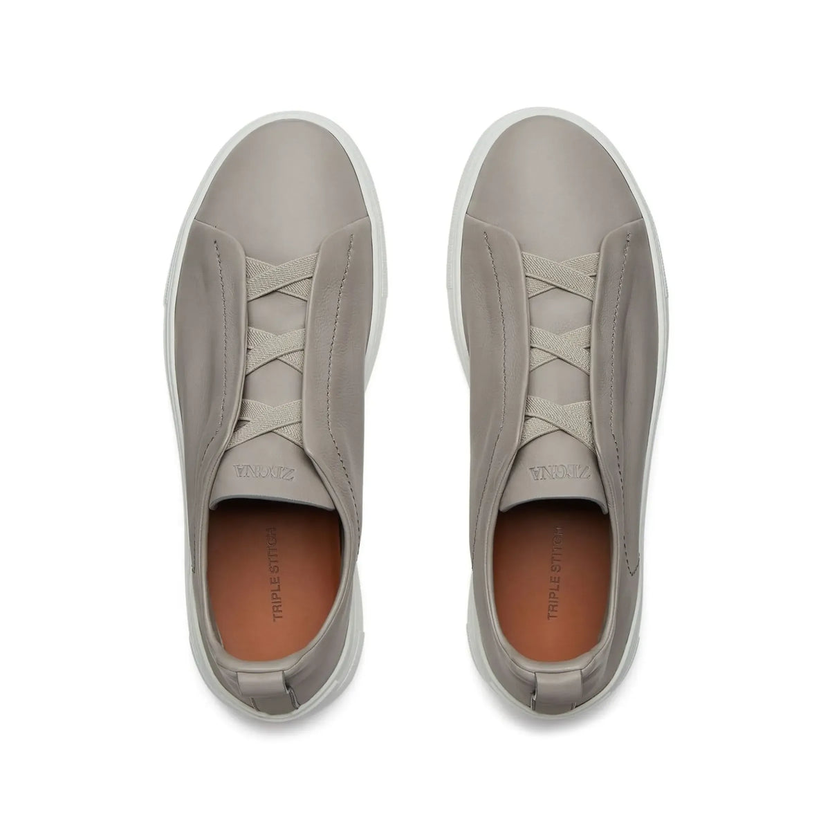 Zegna Triple Stitch SECONDSKIN Espadrilles en Cuir Gris