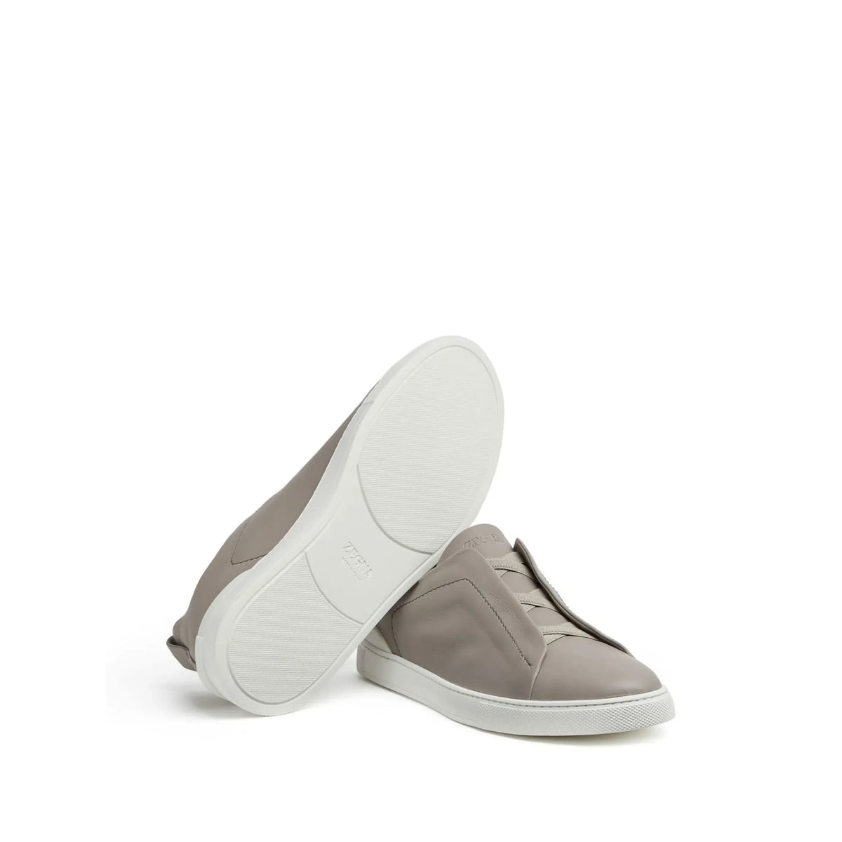 Zegna Triple Stitch SECONDSKIN Espadrilles en Cuir Gris