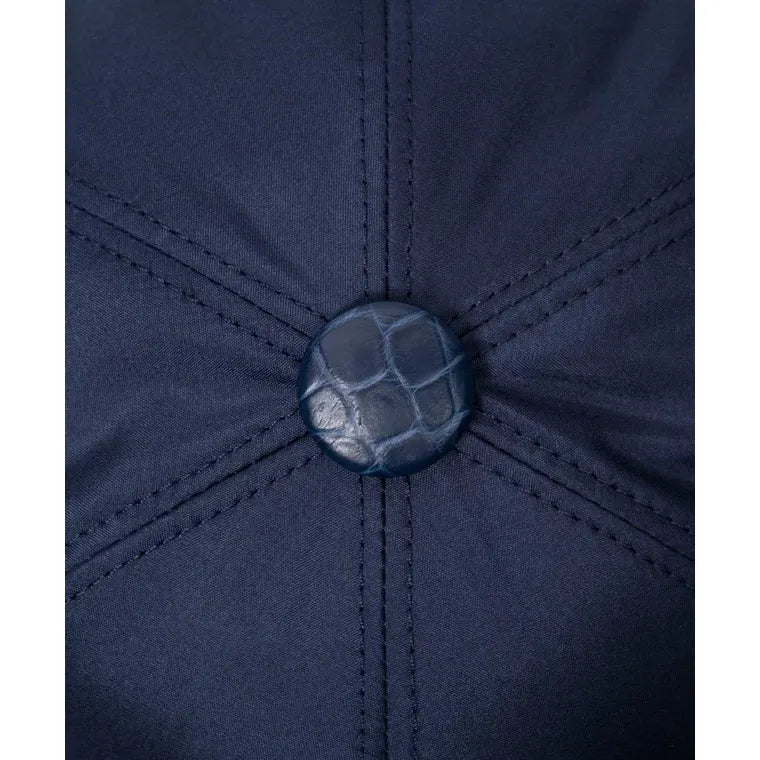 Stefano Ricci Casquette pour Homme Crocodile et Soie Bleu Marine