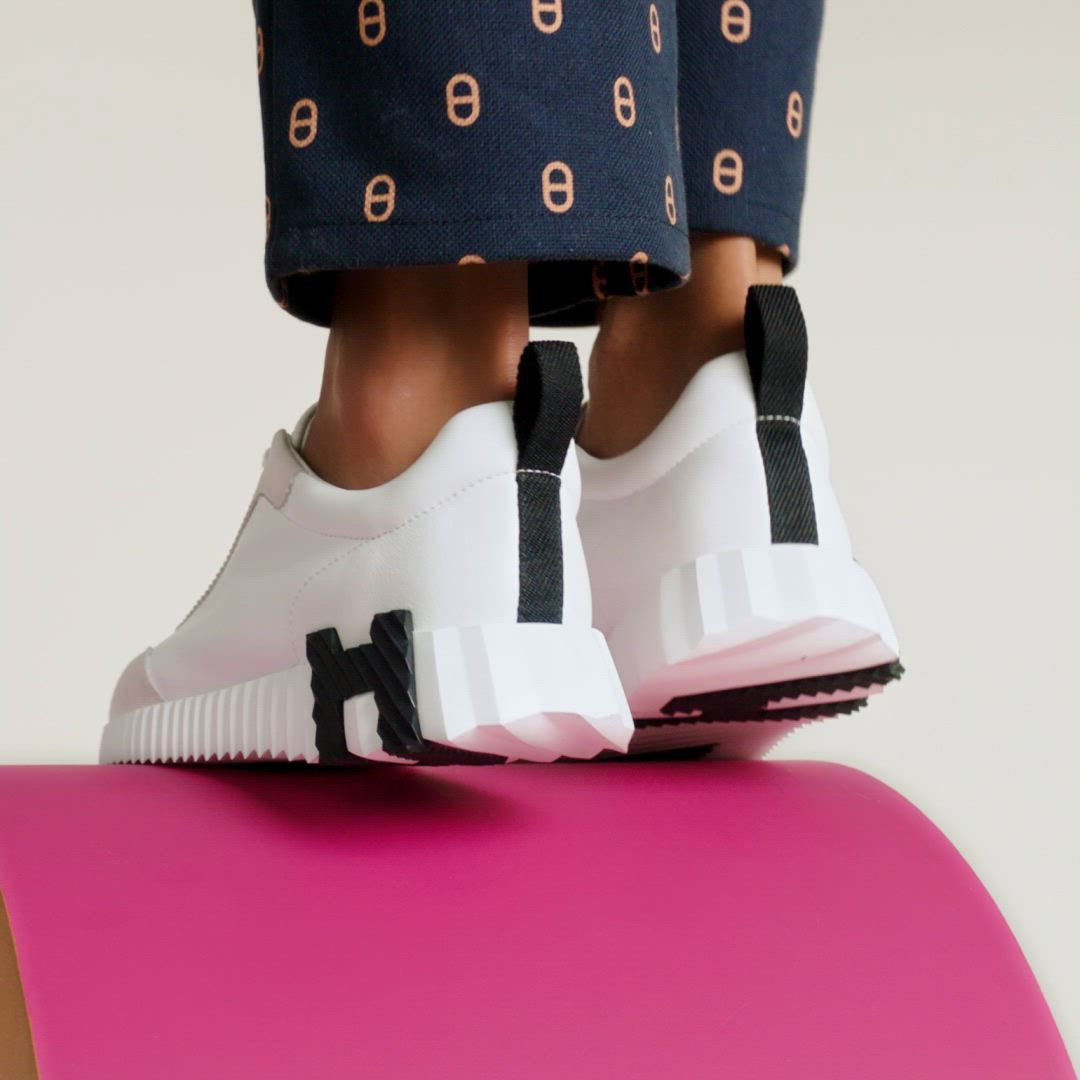 Hermes Bouncing Espadrilles en Cuir de Veau Blanc