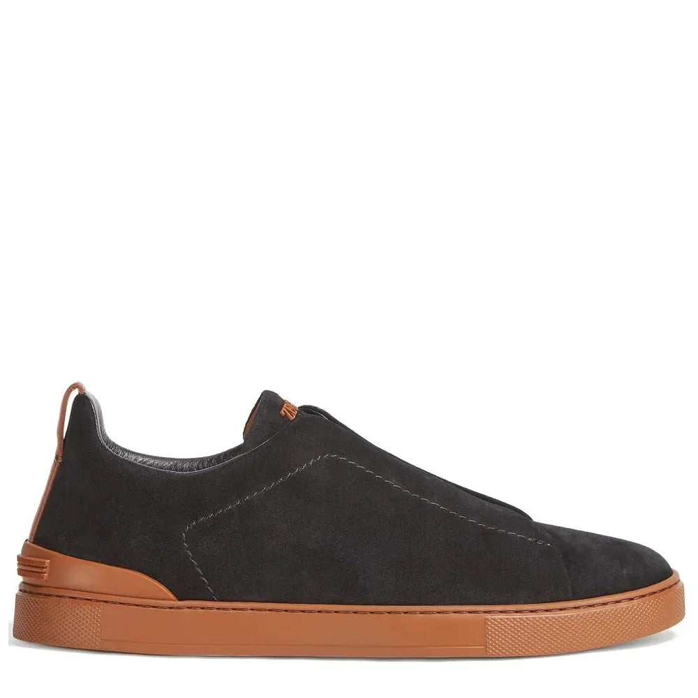 Zegna Triple Stitch™ SECONDSKIN Espadrilles en Laine Noir/Marron