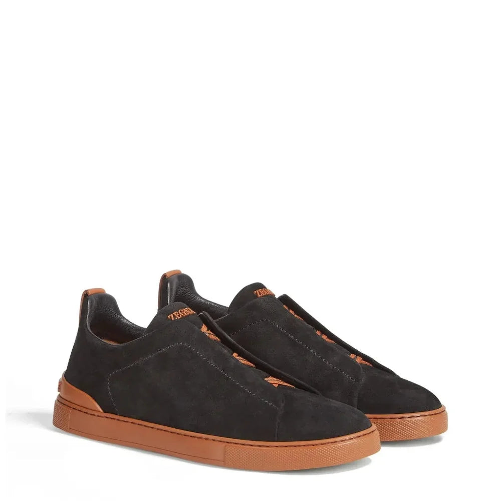 Zegna Triple Stitch™ SECONDSKIN Espadrilles en Laine Noir/Marron