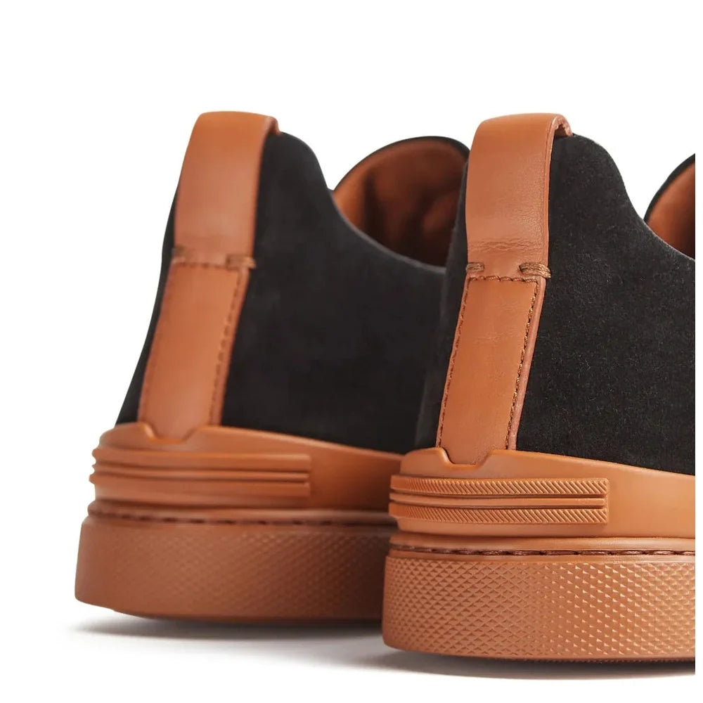 Zegna Triple Stitch™ SECONDSKIN Espadrilles en Laine Noir/Marron
