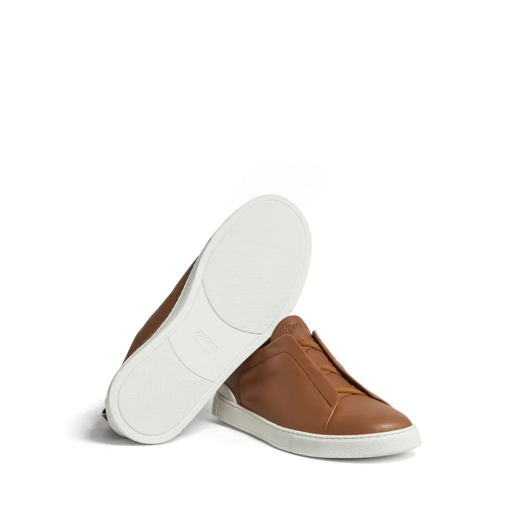 Zegna Triple Stitch SECONDSKIN Espadrilles en Cuir de Veau Foliage Foncé