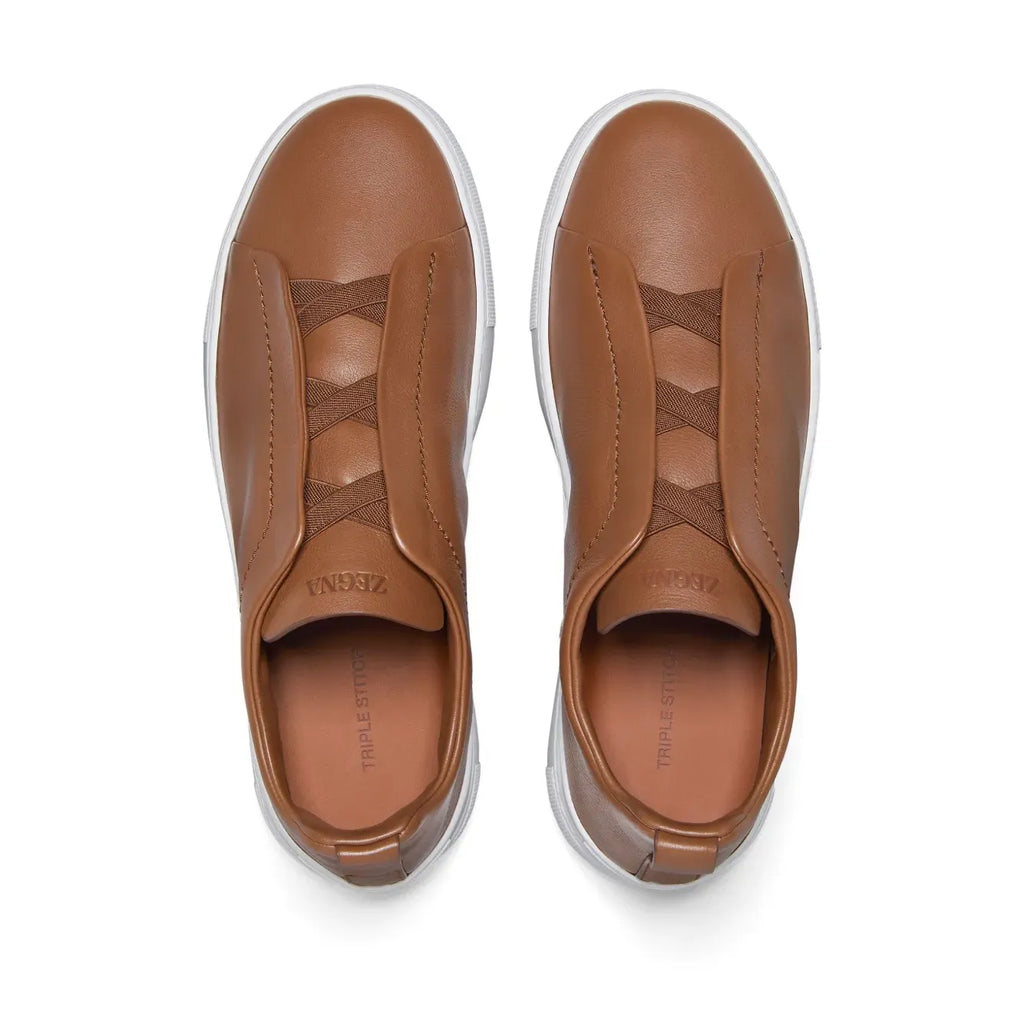 Zegna Triple Stitch SECONDSKIN Espadrilles en Cuir de Veau Foliage Foncé