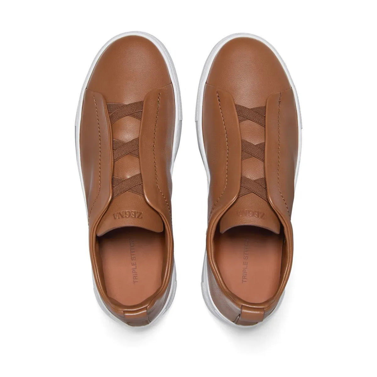 Zegna Triple Stitch SECONDSKIN Espadrilles en Cuir de Veau Foliage Foncé