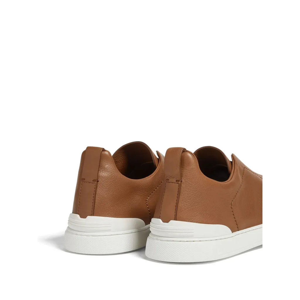 Zegna Triple Stitch SECONDSKIN Espadrilles en Cuir de Veau Foliage Foncé