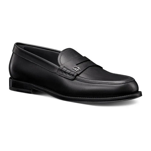 Dior Granville Mocassins en Cuir de Veau Lisse Noir