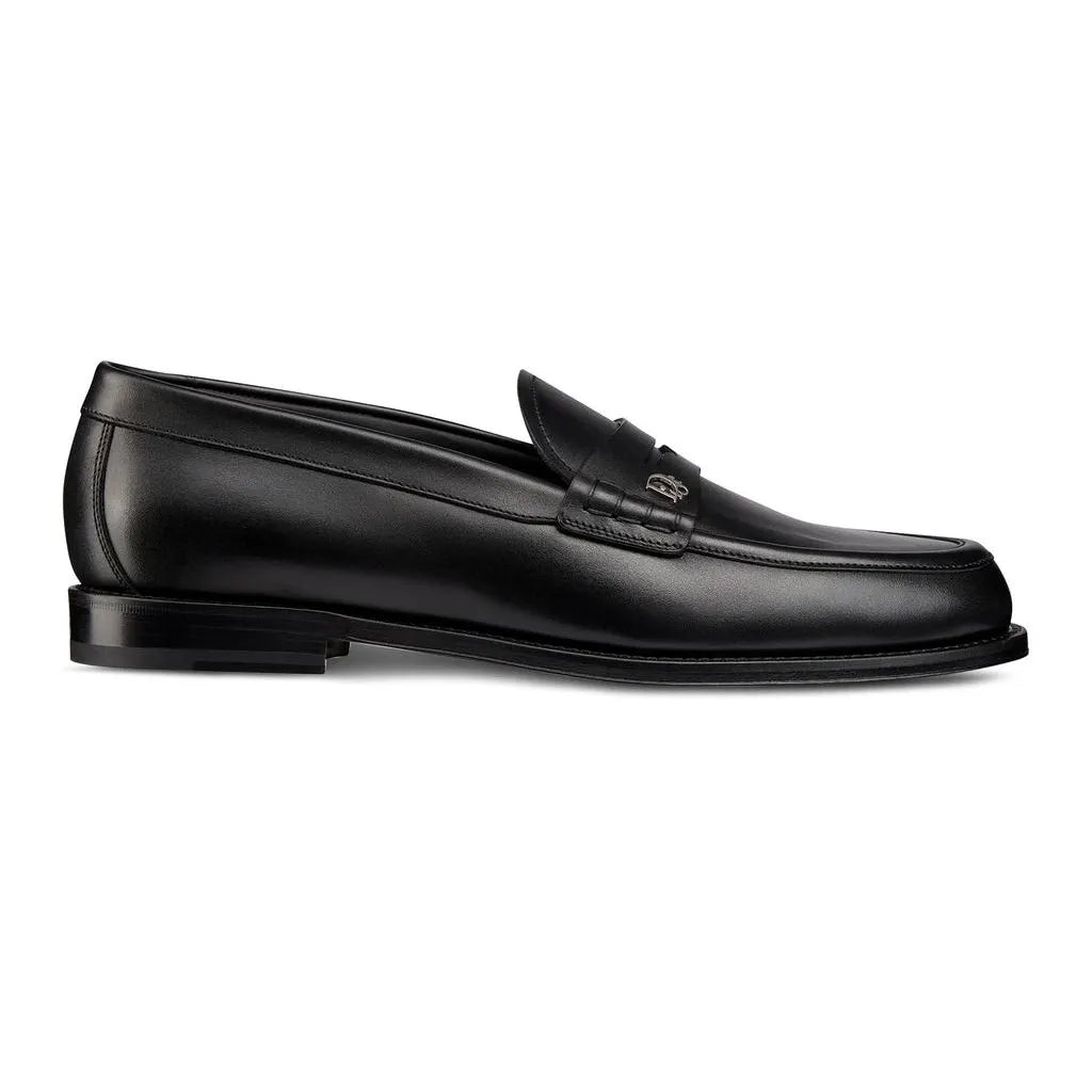 Dior Granville Mocassins en Cuir de Veau Lisse Noir