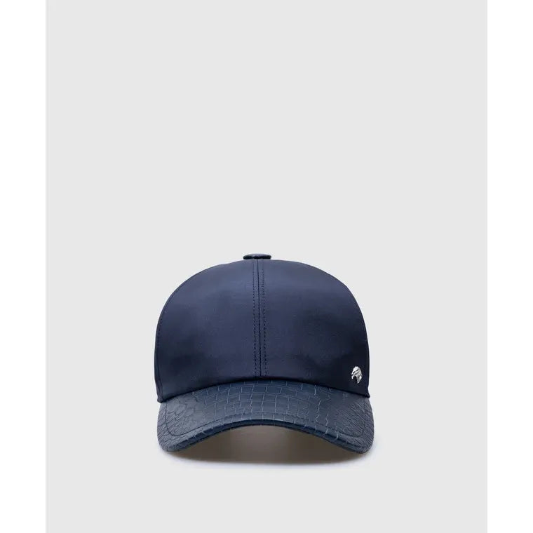 Stefano Ricci Casquette pour Homme Crocodile et Soie Bleu Marine