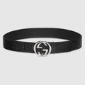 Gucci Ceinture Large en Cuir GG Jumbo Noir