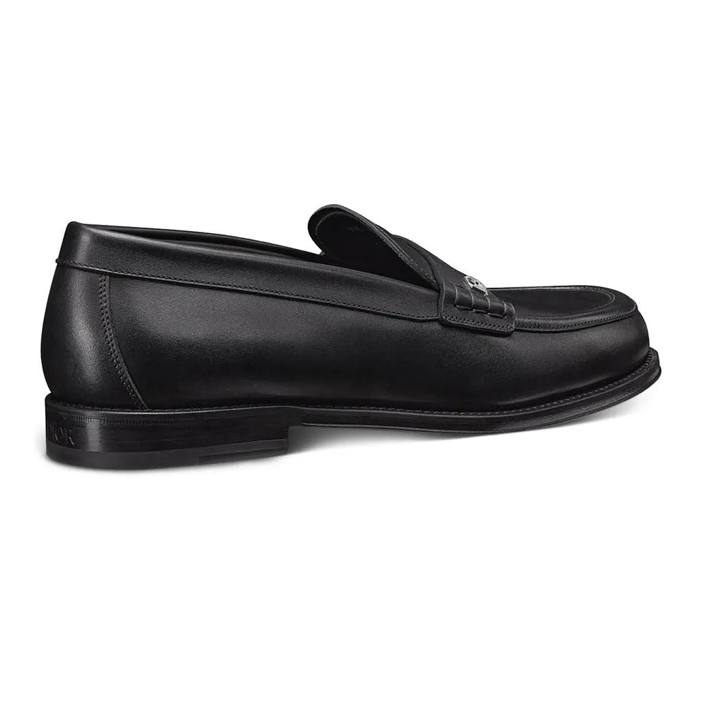 Dior Granville Mocassins en Cuir de Veau Lisse Noir