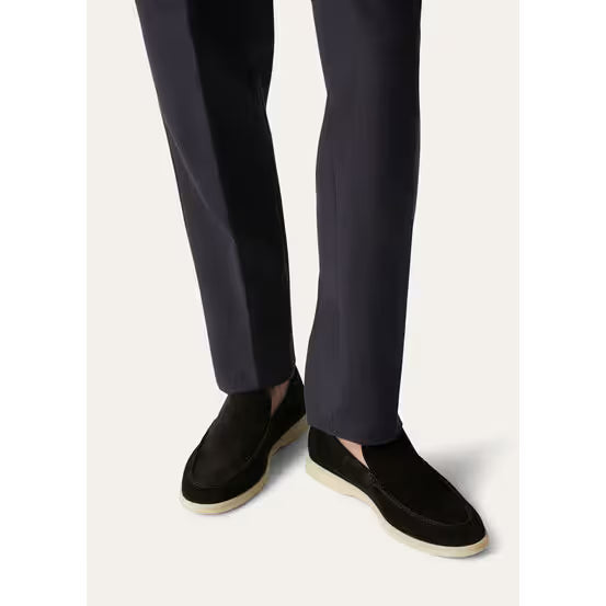 Loro Piana Summer Walk Mocassins en Daim Noir