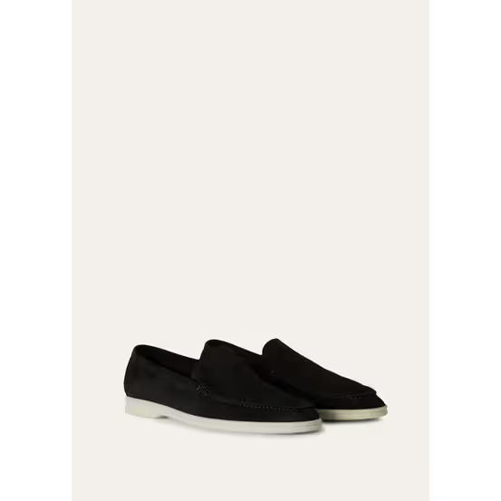 Loro Piana Summer Walk Mocassins en Daim Noir