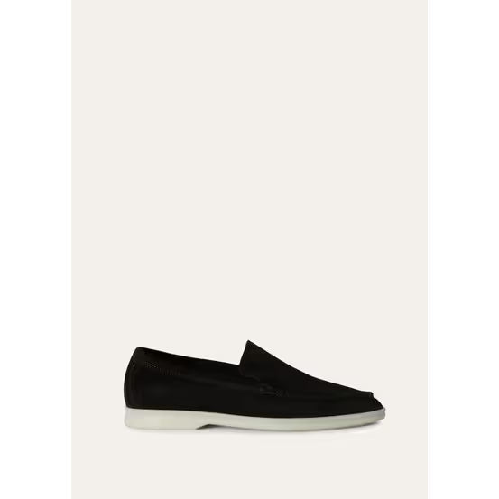 Loro Piana Summer Walk Mocassins en Daim Noir