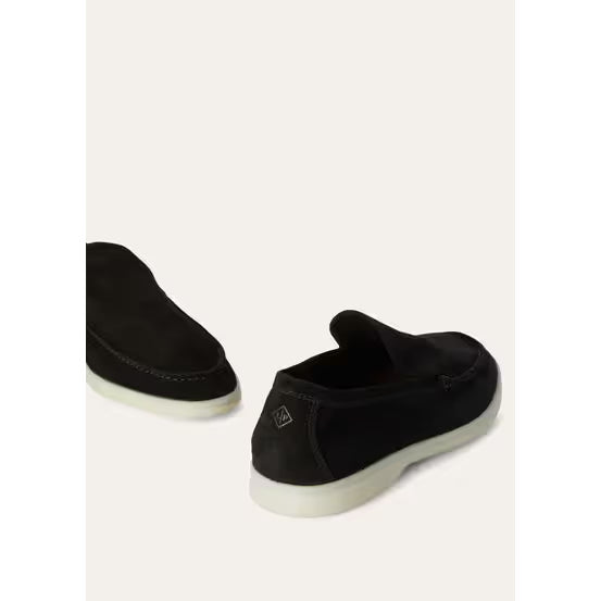 Loro Piana Summer Walk Mocassins en Daim Noir