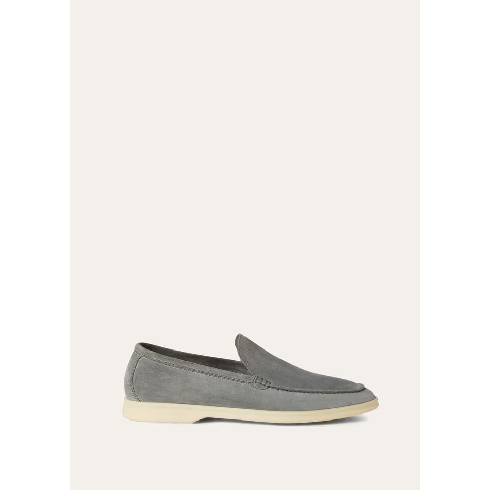 Loro Piana Summer Walk Mocassins en Cuir Suédé Gris
