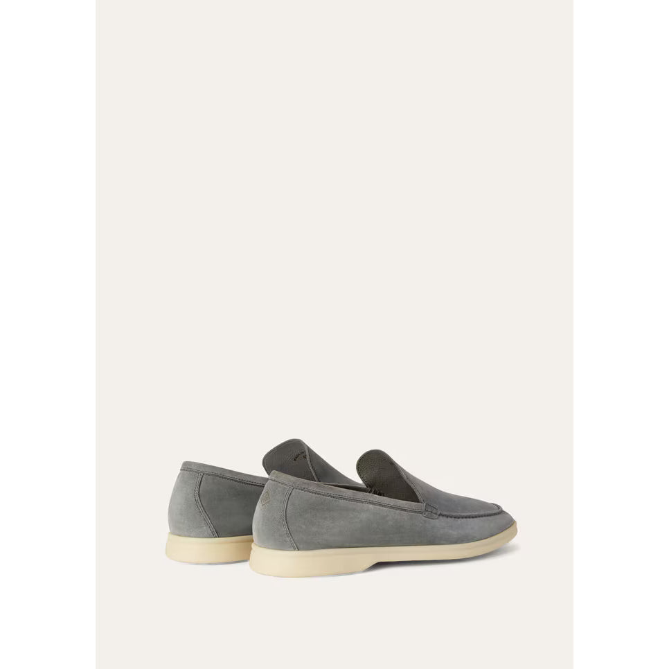 Loro Piana Summer Walk Mocassins en Cuir Suédé Gris