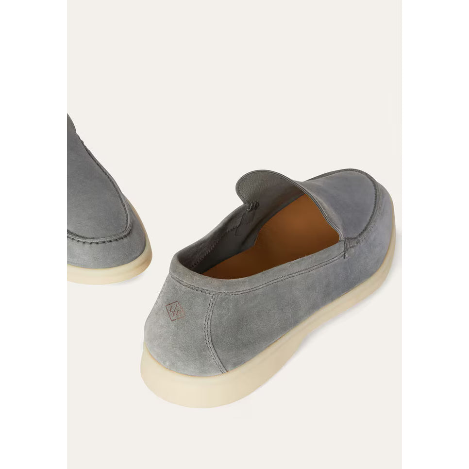 Loro Piana Summer Walk Mocassins en Cuir Suédé Gris