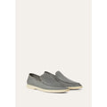Loro Piana Summer Walk Mocassins en Cuir Suédé Gris