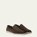 Loro Piana Summer Walk Mocassins en Cuir Suédé Marron