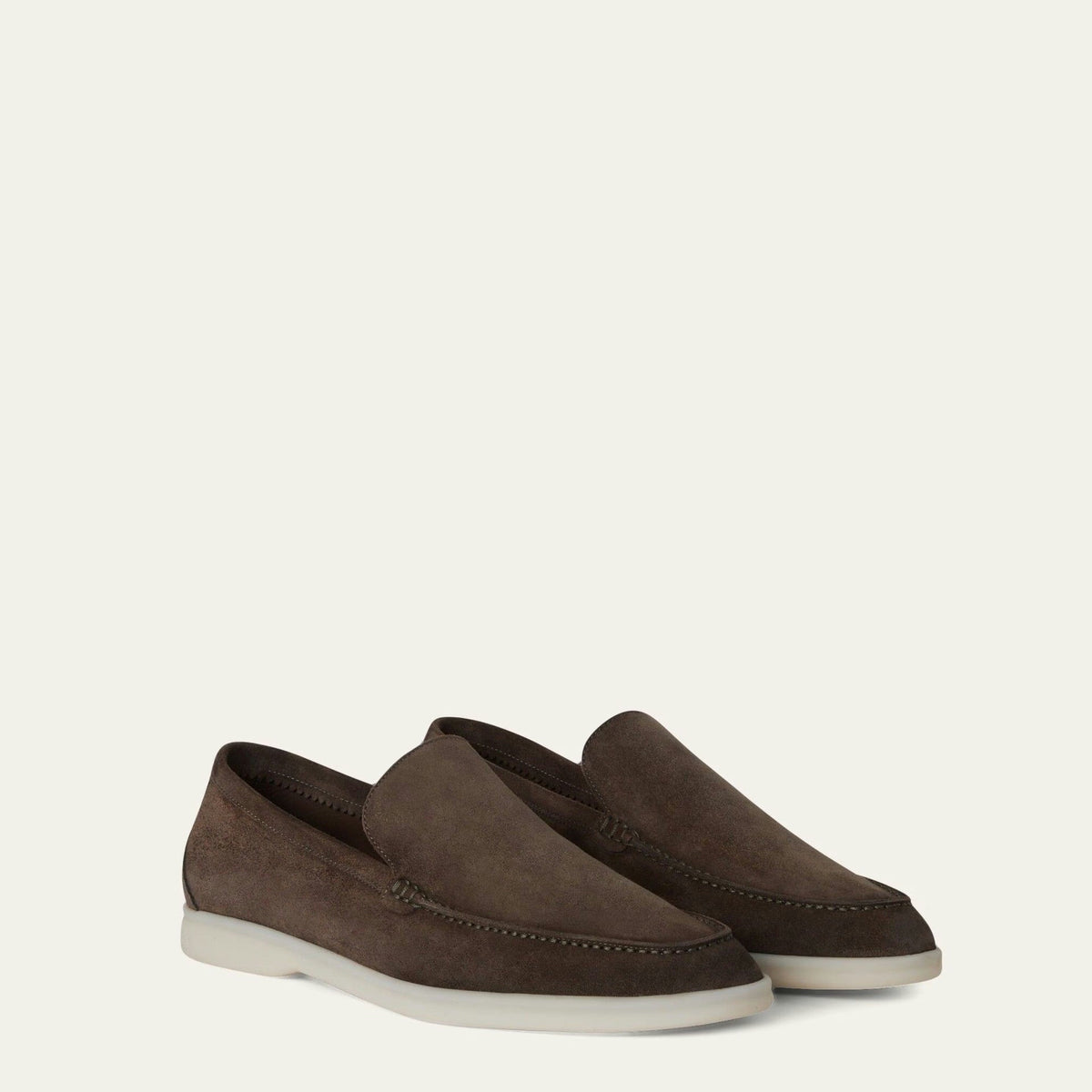 Loro Piana Summer Walk Mocassins en Cuir Suédé Marron