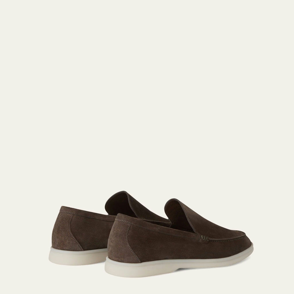 Loro Piana Summer Walk Mocassins en Cuir Suédé Marron