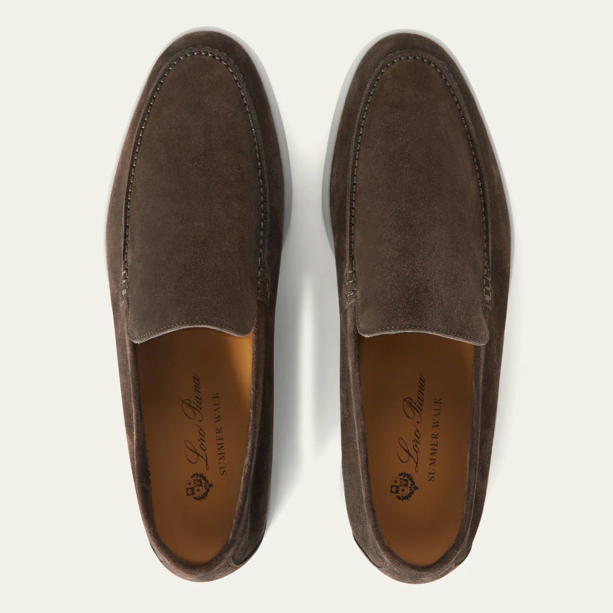 Loro Piana Summer Walk Mocassins en Cuir Suédé Marron