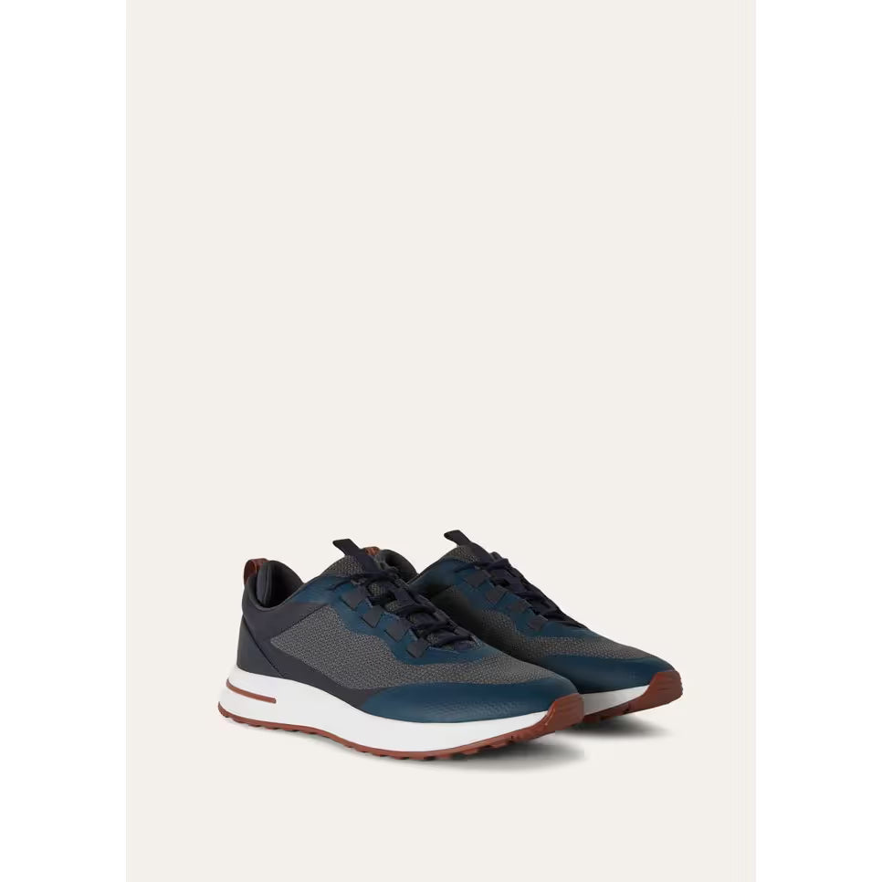 Loro Piana Week End Walk Espadrilles en Maille Technique Bleu Charbon