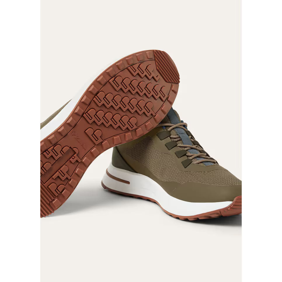 Loro Piana Week End Walk Espadrilles en Maille Vert Olive