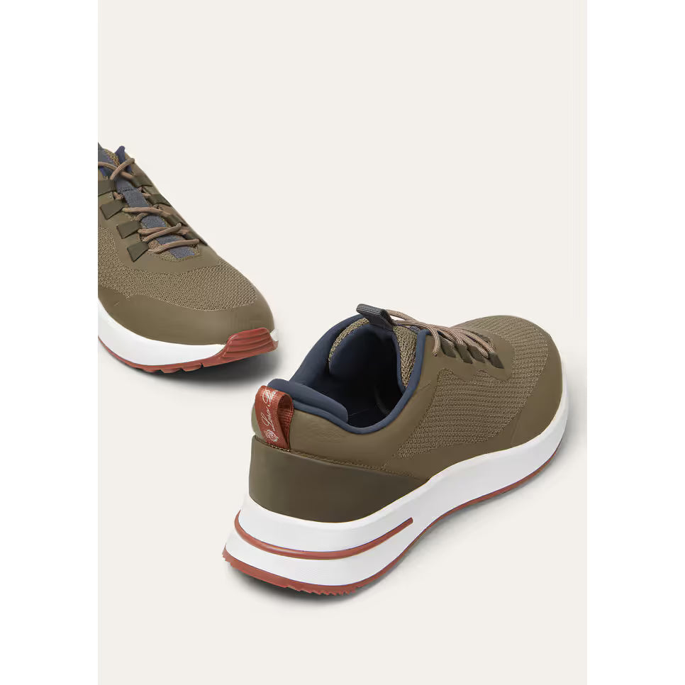 Loro Piana Week End Walk Espadrilles en Maille Vert Olive