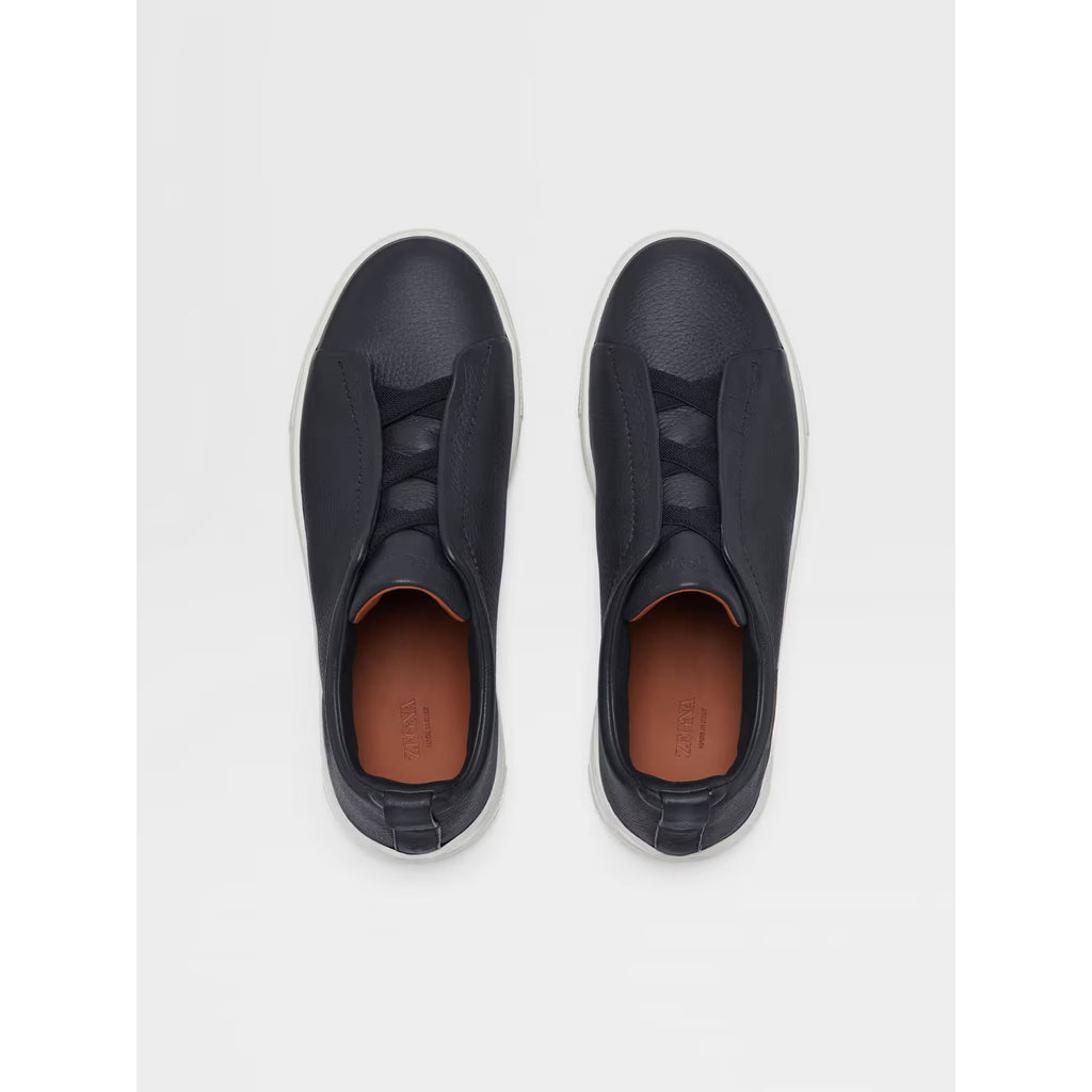 Zegna Triple Stitch™ SECONDSKIN Espadrilles en Cuir de Cerf Bleu Marine