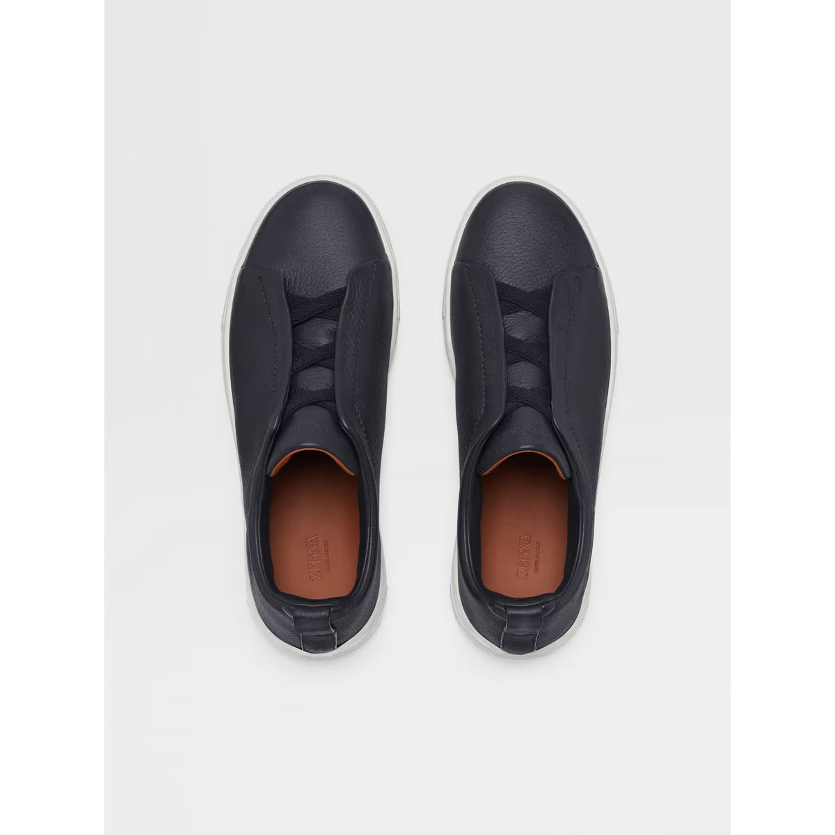 Zegna Triple Stitch™ SECONDSKIN Espadrilles en Cuir de Cerf Bleu Marine