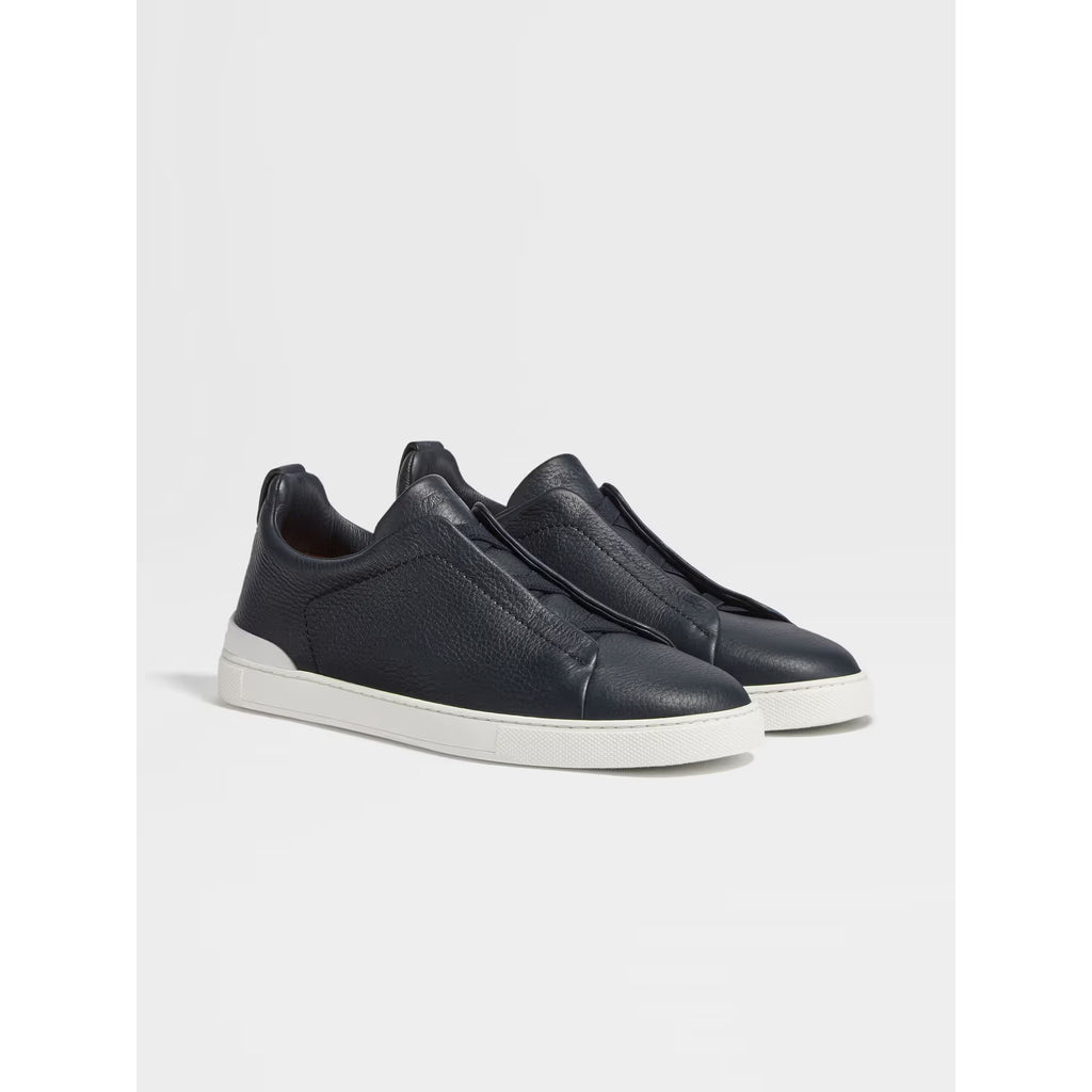 Zegna Triple Stitch™ SECONDSKIN Espadrilles en Cuir de Cerf Bleu Marine