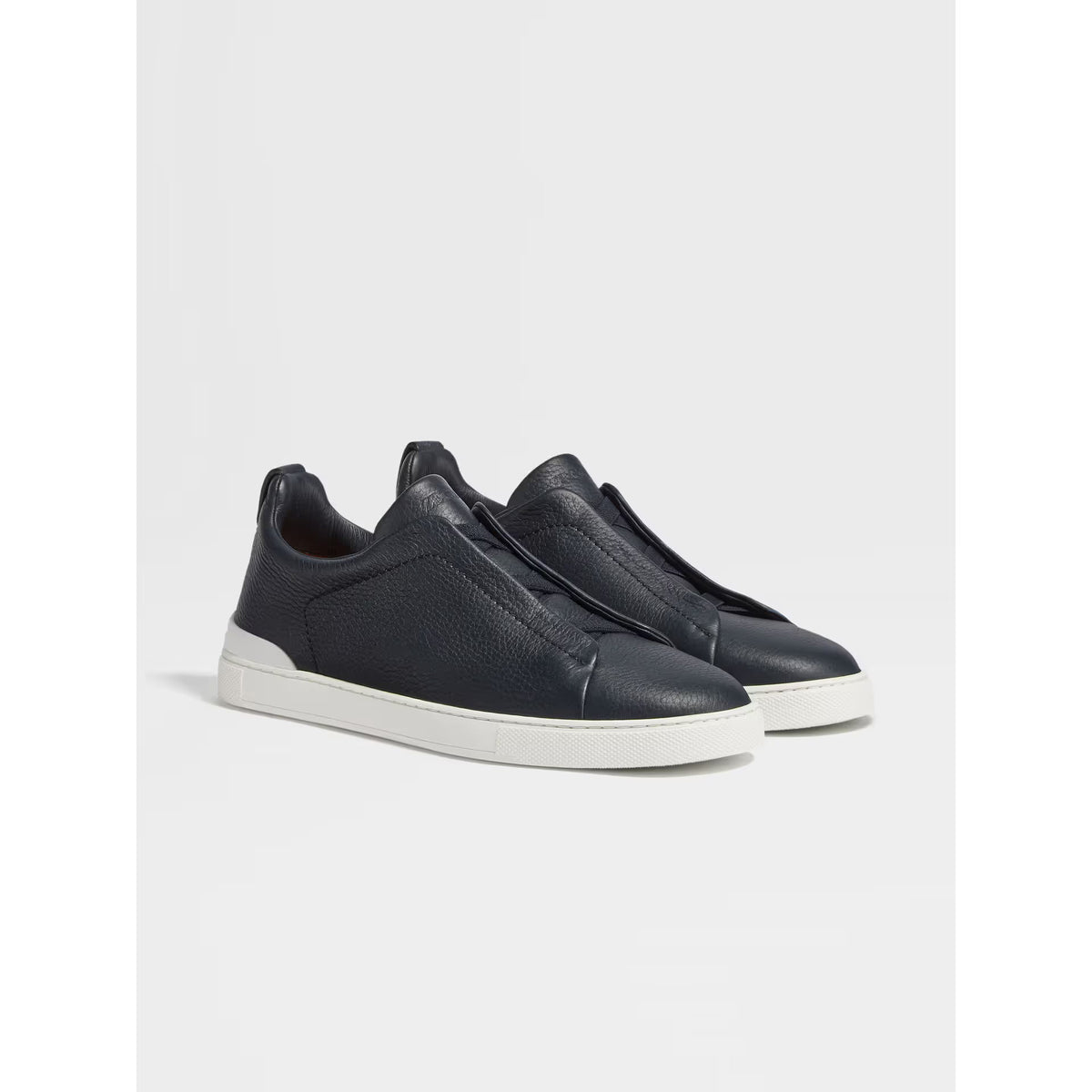 Zegna Triple Stitch™ SECONDSKIN Espadrilles en Cuir de Cerf Bleu Marine