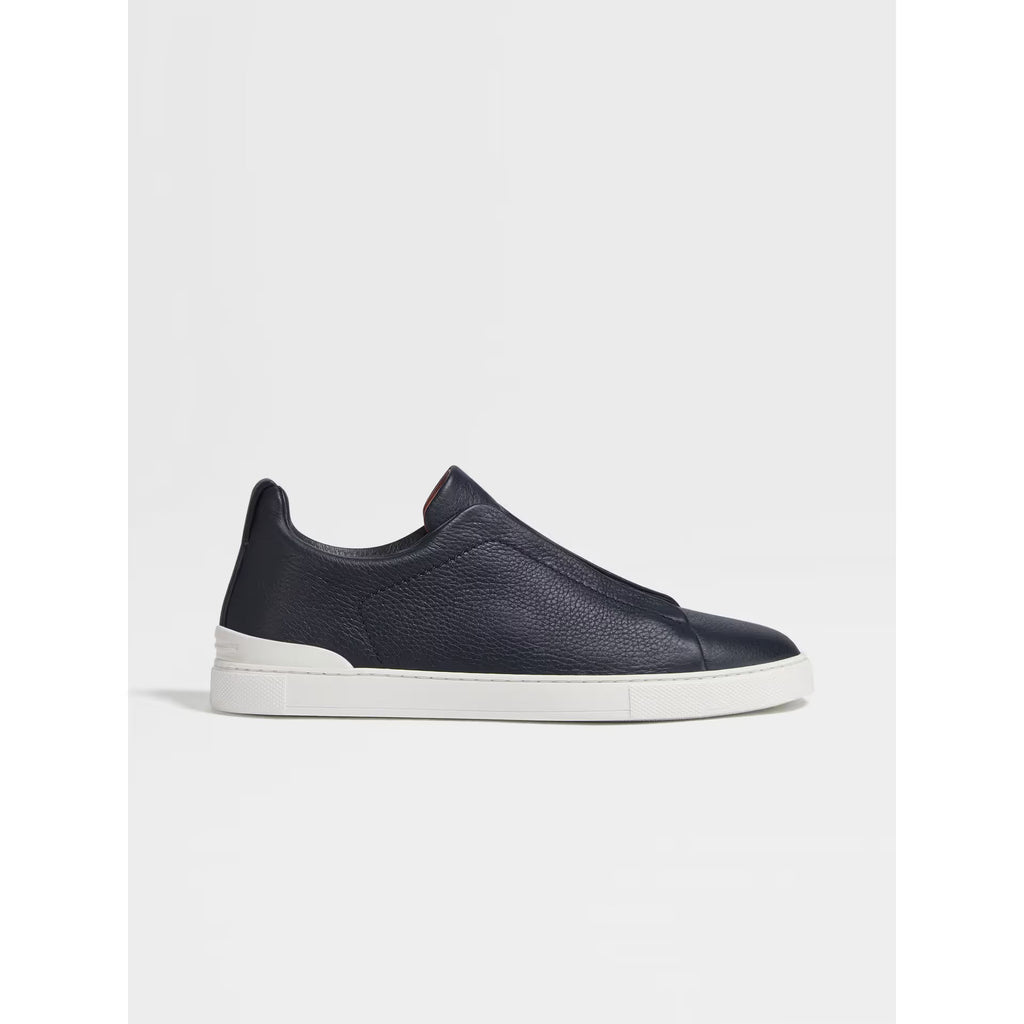 Zegna Triple Stitch™ SECONDSKIN Espadrilles en Cuir de Cerf Bleu Marine