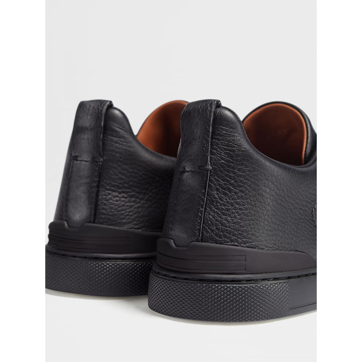 Zegna Triple Stitch SECONDSKIN Espadrilles en Cuir de Cerf Noir