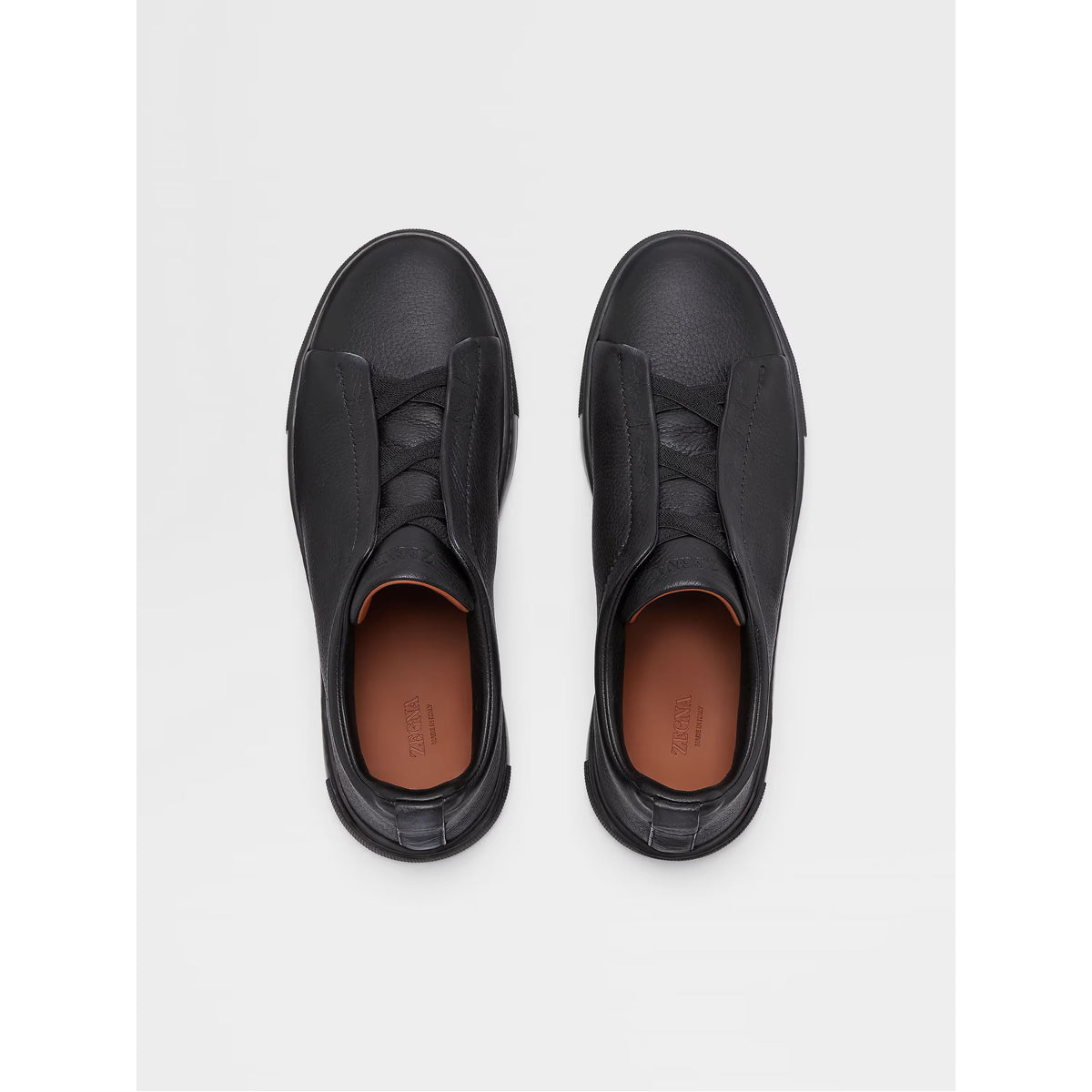 Zegna Triple Stitch SECONDSKIN Espadrilles en Cuir de Cerf Noir