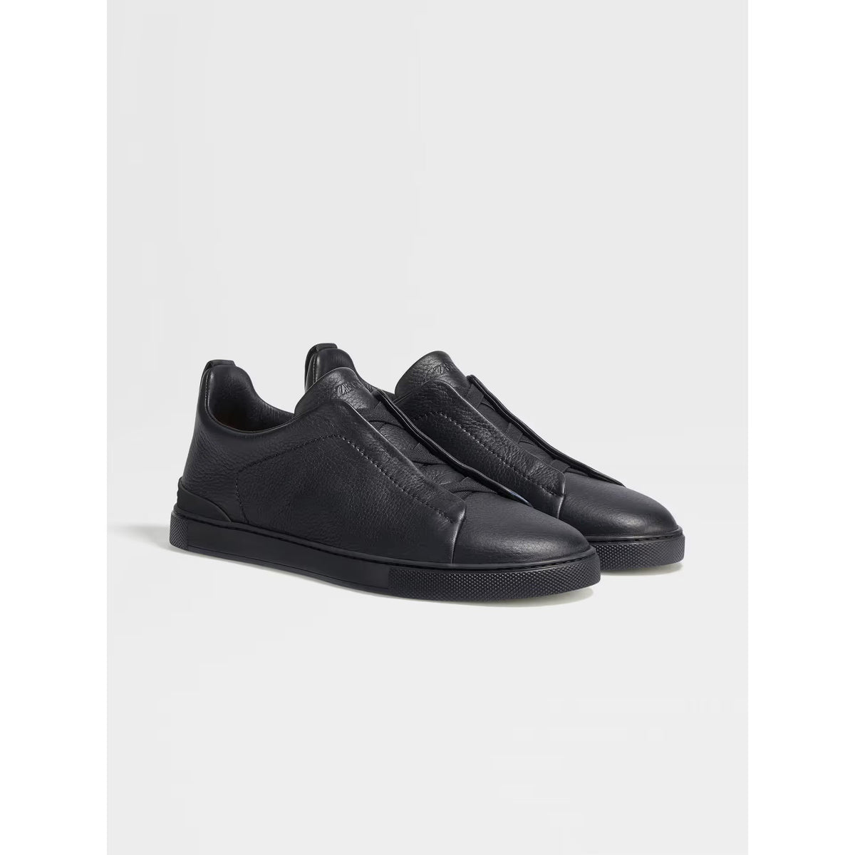 Zegna Triple Stitch SECONDSKIN Espadrilles en Cuir de Cerf Noir