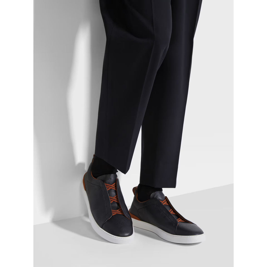 Zegna Triple Stitch™ Espadrilles pour Homme en Cuir Noir et Camel