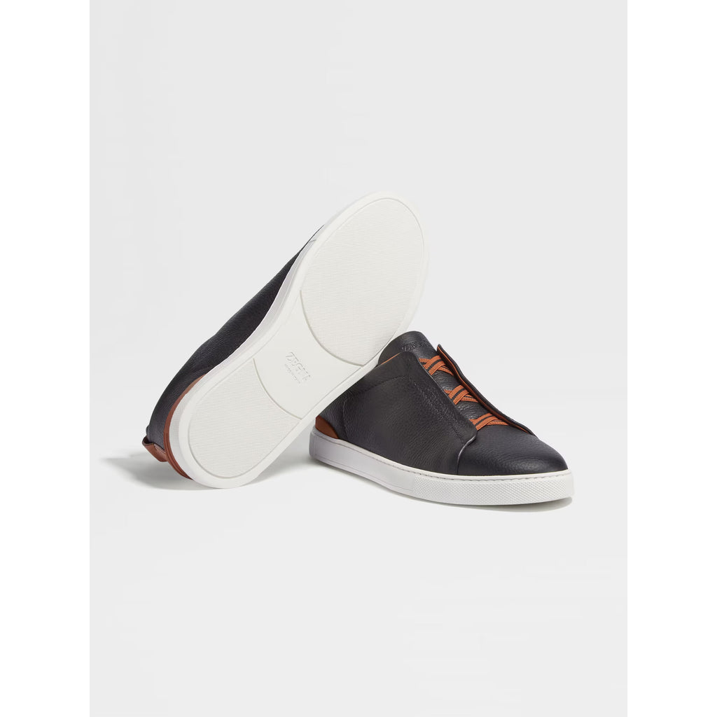 Zegna Triple Stitch™ Espadrilles pour Homme en Cuir Noir et Camel