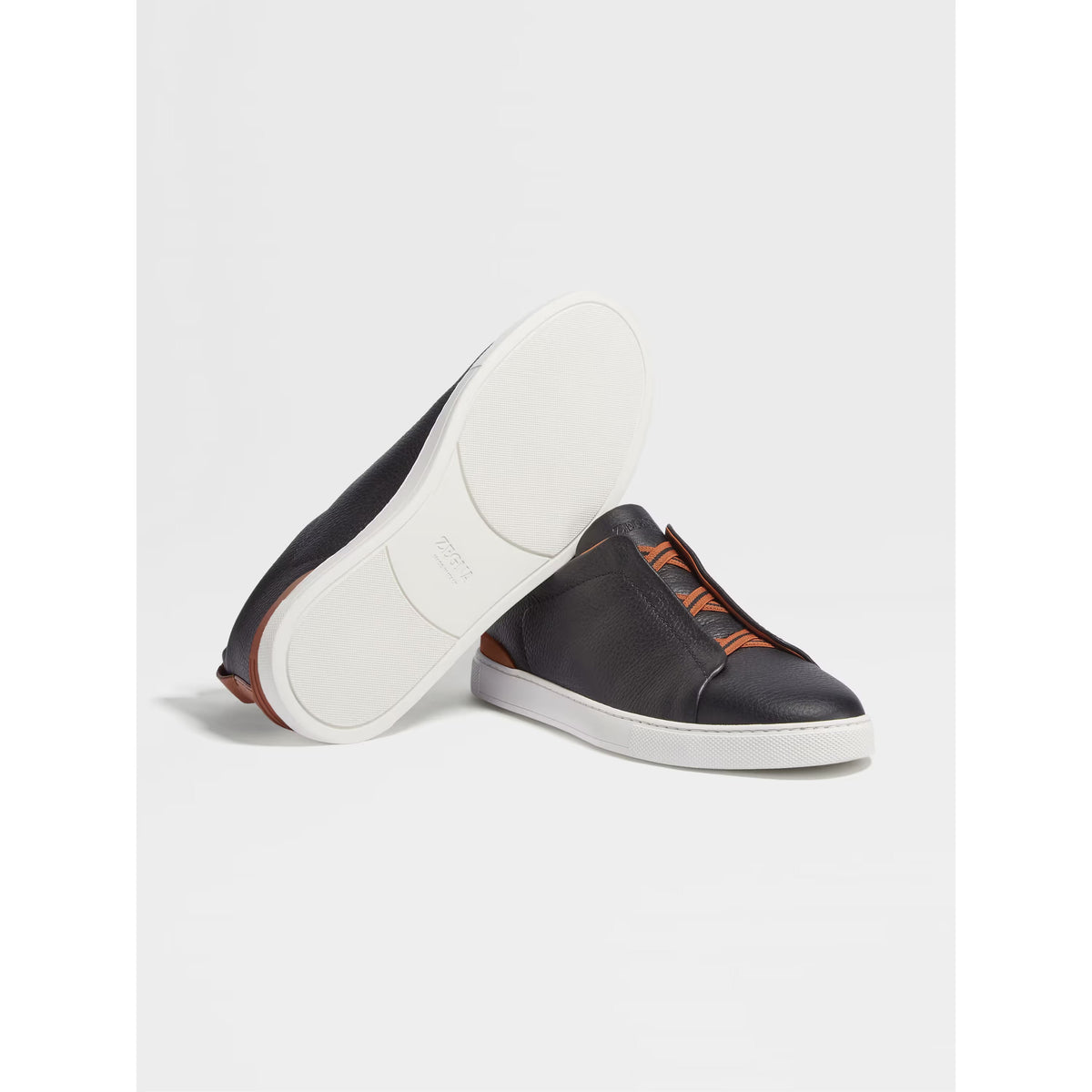 Zegna Triple Stitch™ Espadrilles pour Homme en Cuir Noir et Camel