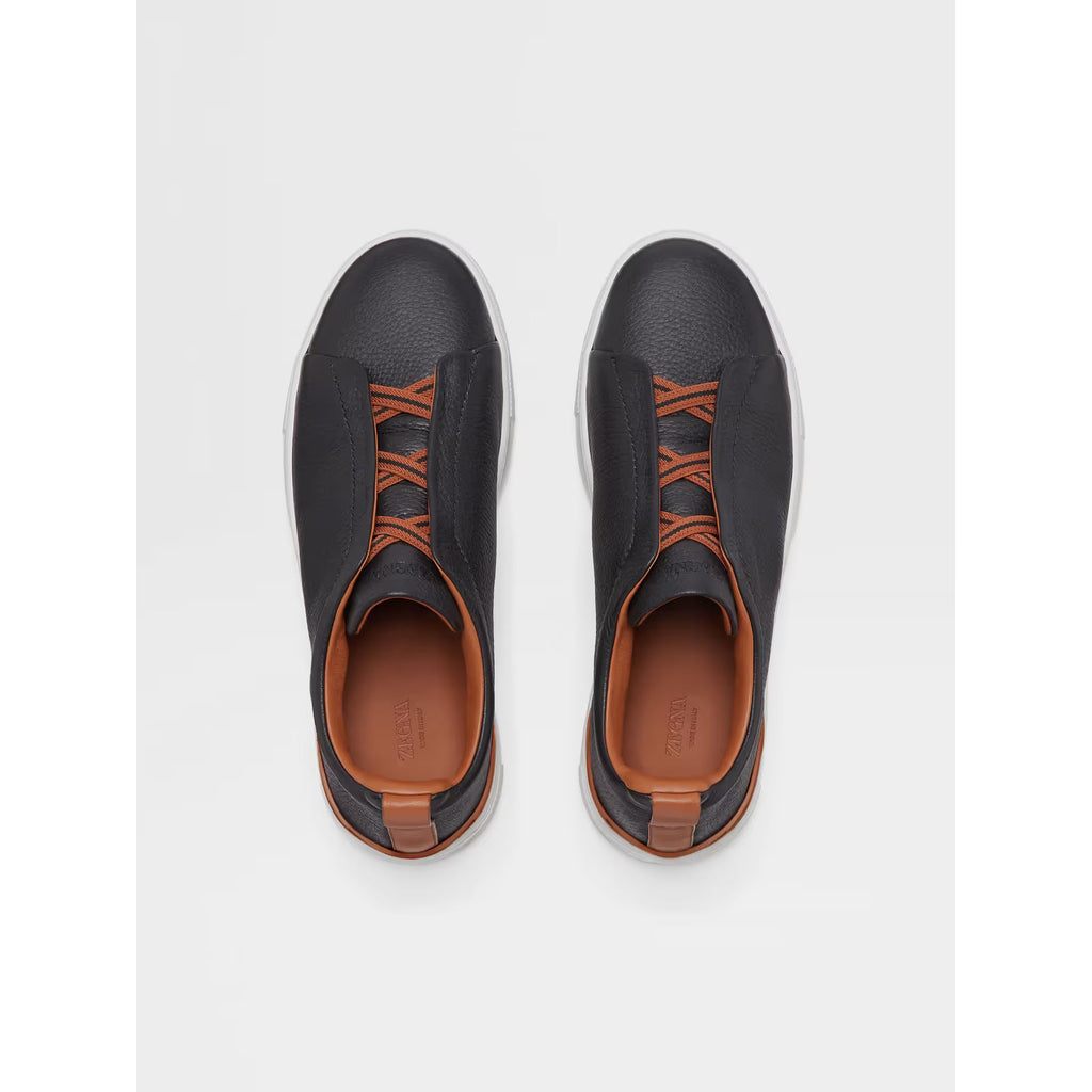 Zegna Triple Stitch™ Espadrilles pour Homme en Cuir Noir et Camel