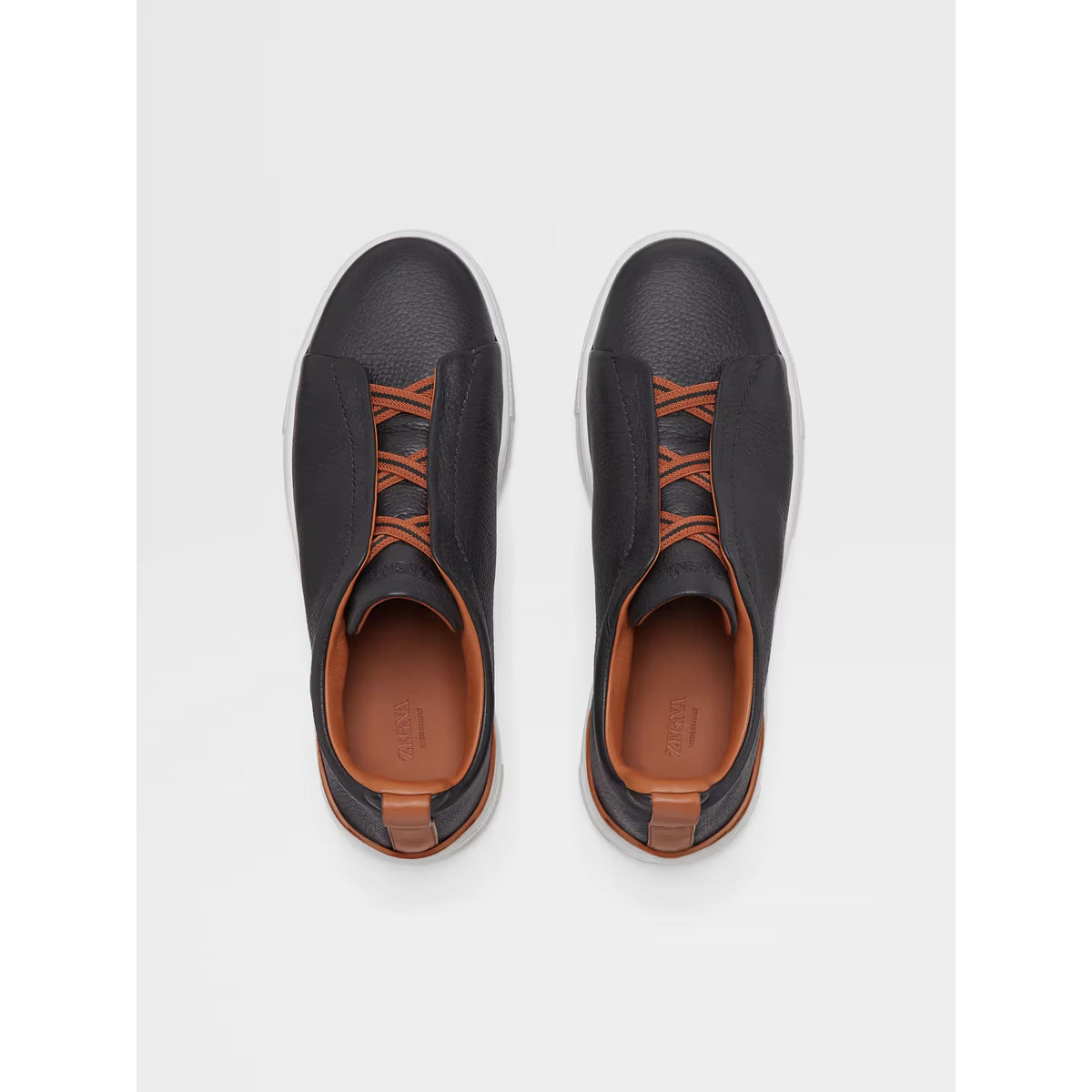 Zegna Triple Stitch™ Espadrilles pour Homme en Cuir Noir et Camel